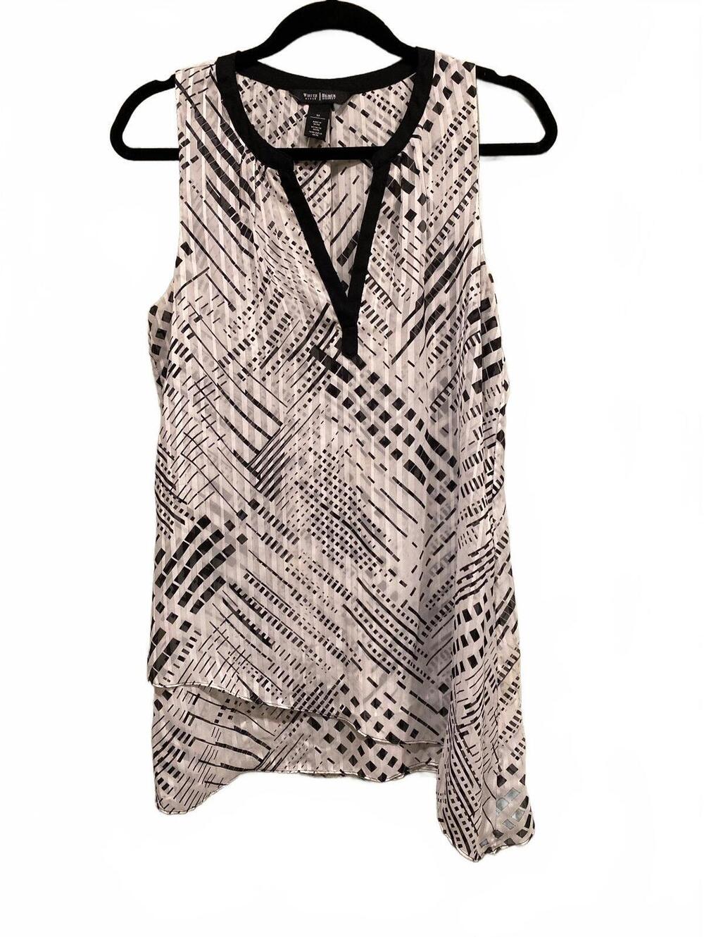 White House Black Market Asymmetrical blouse Sleeveless Med